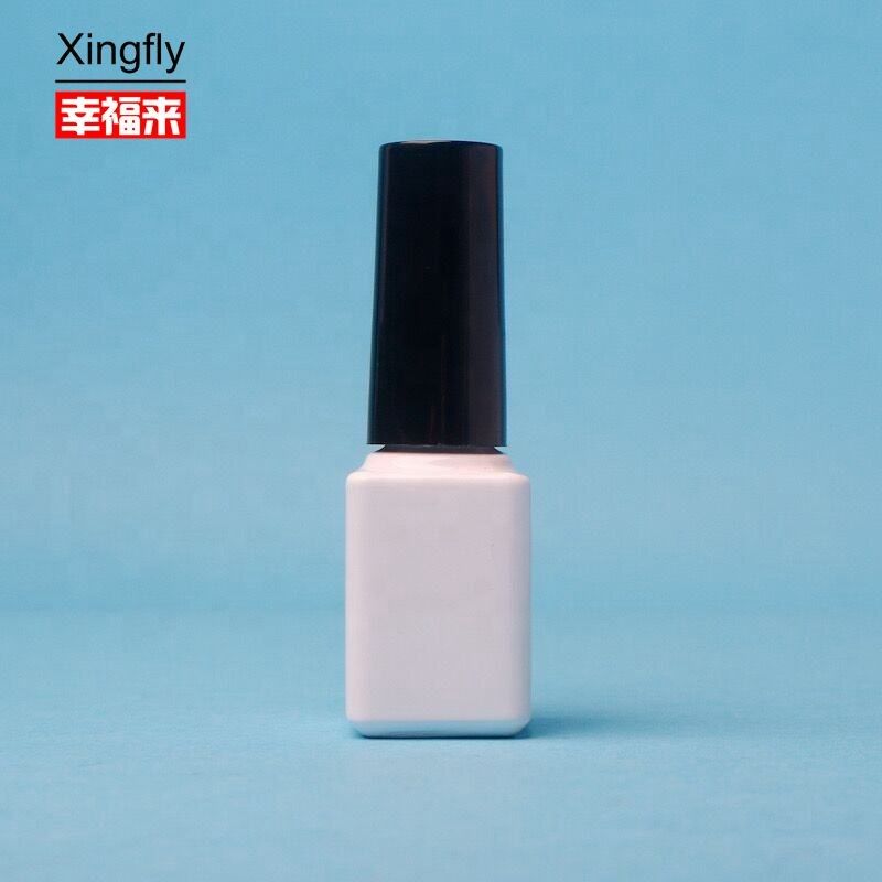Transparent 6ml Nail Polish Bottle Gel Polish Square Bottle With Plastic Cap And Brush