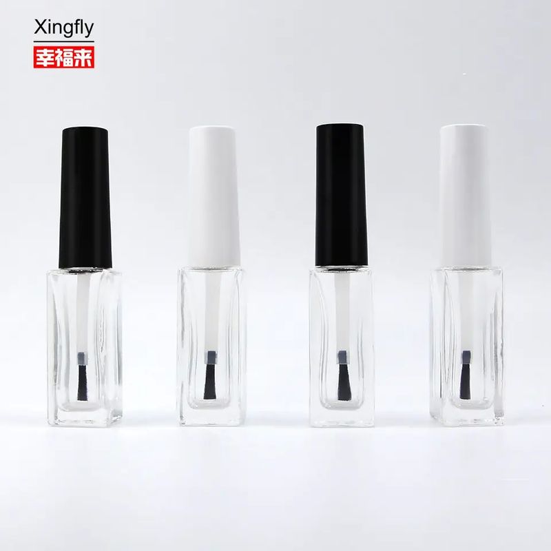 Glass Collar 6ml Empty Gel Polish Bottles Screw Cap Transparent color