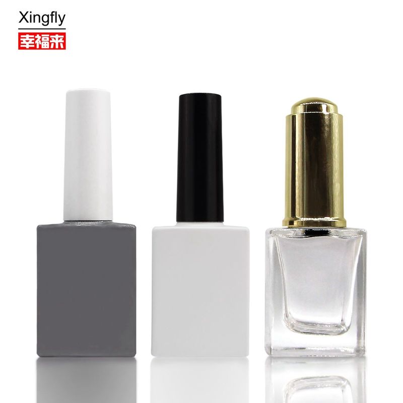 Plastic Cap Transparent Nail Polish Bottle Clear Custom Color