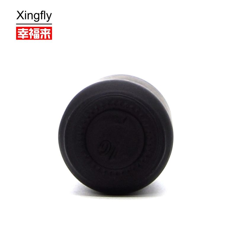 9ml Round Empty Glass Uv Gel Nail Polish Bottle Matte Black With Brush Cap