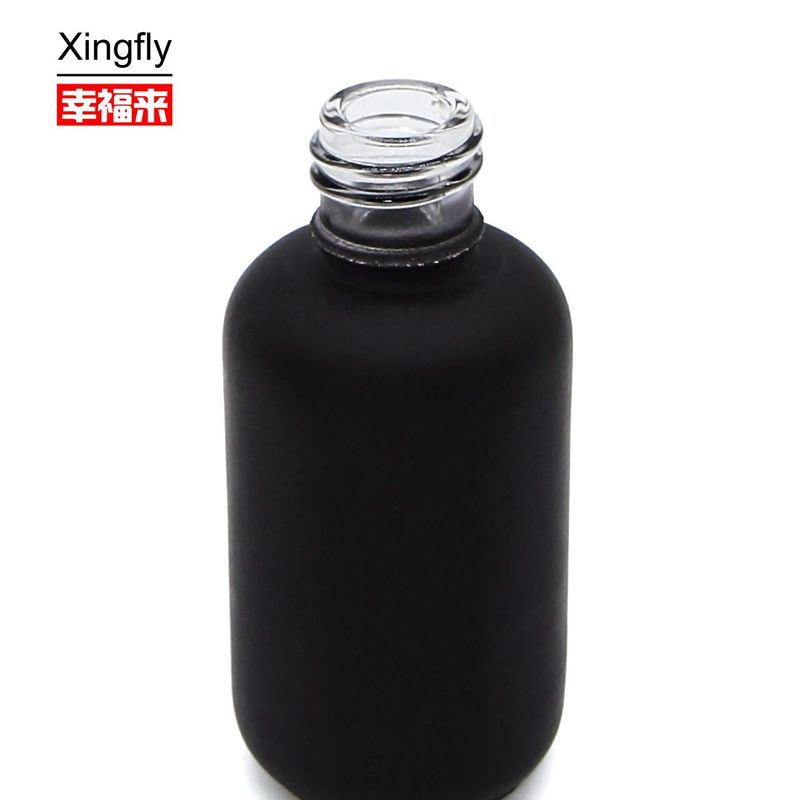 9ml Round Empty Glass Uv Gel Nail Polish Bottle Matte Black With Brush Cap
