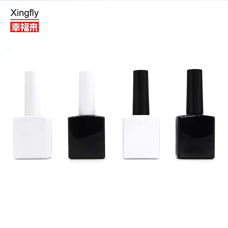 Square Nail Polish Bottle Unique 13ml Empty UV Gel Polish Bottles With Cap And Brush