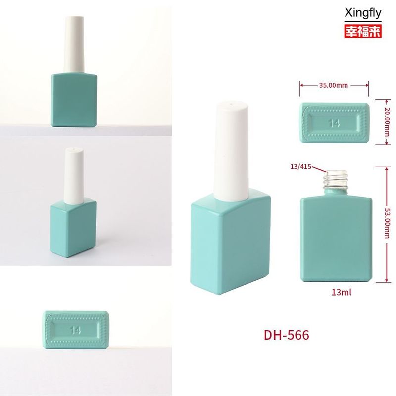 Gel Polish Square Bottle Unique 13ml Empty UV Nail Polish Bottle With Cap And Brush