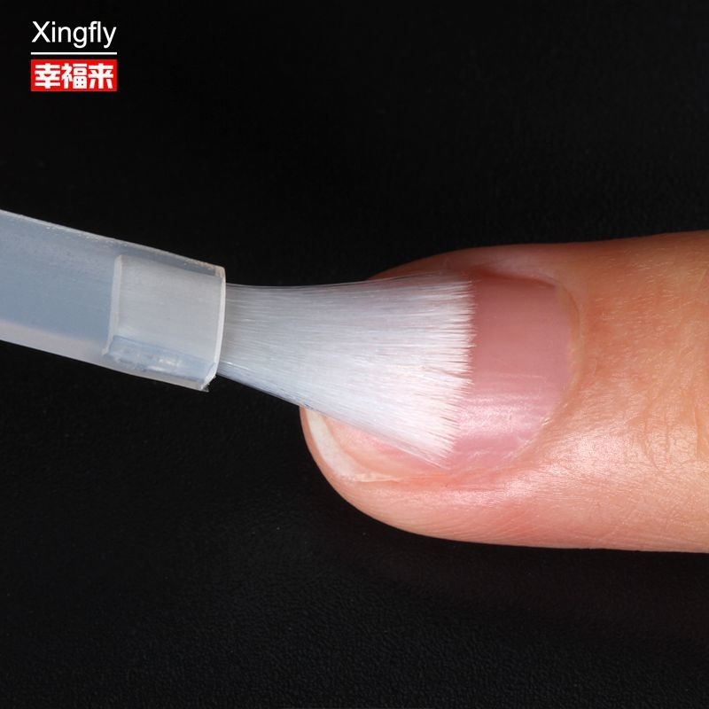 Nail Polish Brush White Flat Hair Acrylic Nail Art Brushes Nail Polish Replacement Brush