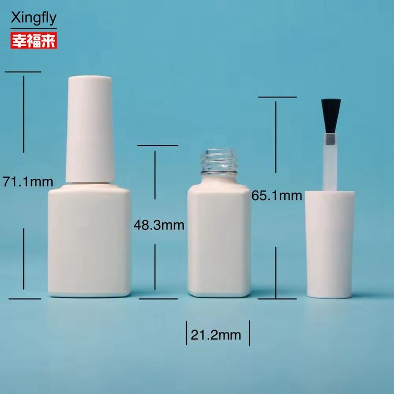 8ml Nail Polish Glass Bottle Square With Brush Empty Gel Uv Nail Polish Bottle