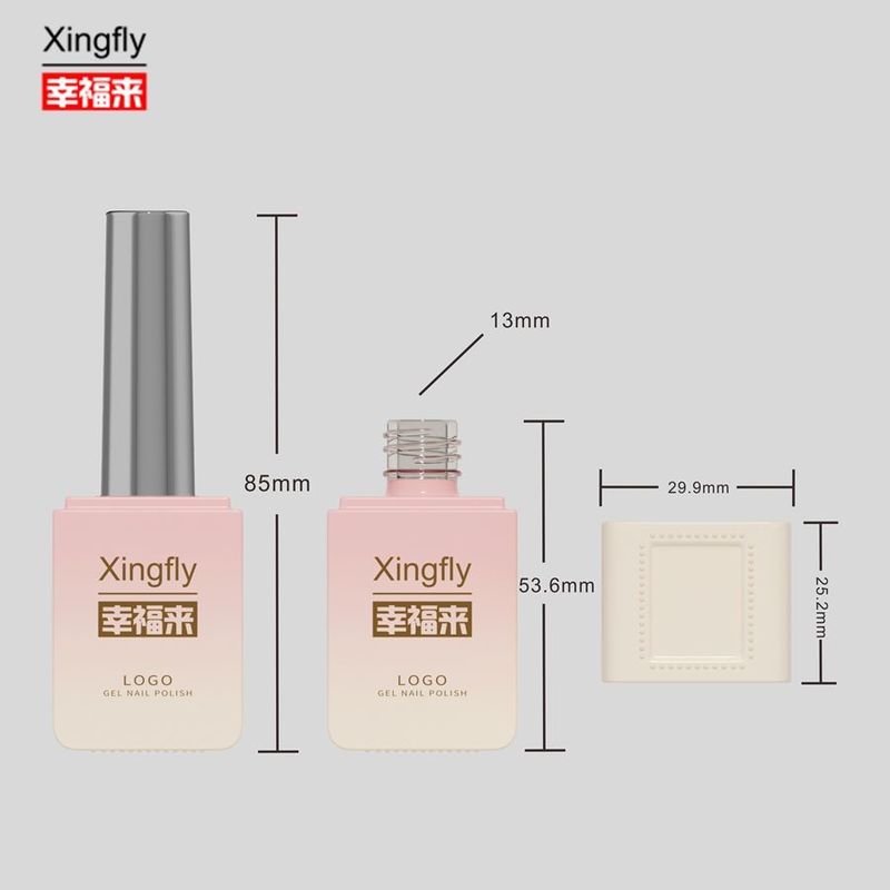 Gel Polish Square Bottle Beauty And Cosmetics Industry 13ml Uv Gel Polish Glass Bottle