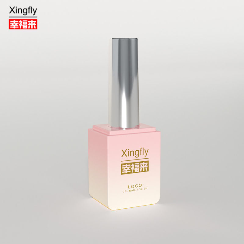 Gel Polish Square Bottle 13ml UV Gel Empty Square Nail Polish Bottle With Brush Cap