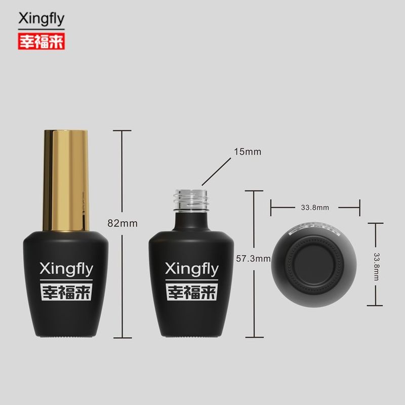 Round Nail Polish Bottle 16ml Uv Gel Polish Glass Bottle For Nail Polish With Cap And Brush