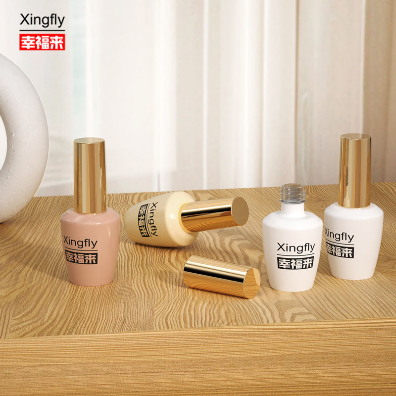 Round Nail Polish Bottle 16ml Uv Gel Polish Glass Bottle For Nail Polish With Cap And Brush