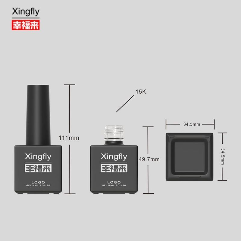 17ml Custom LOGO Color UV Gel Empty Gel Nail Polish Bottle Comes With Brush Cap