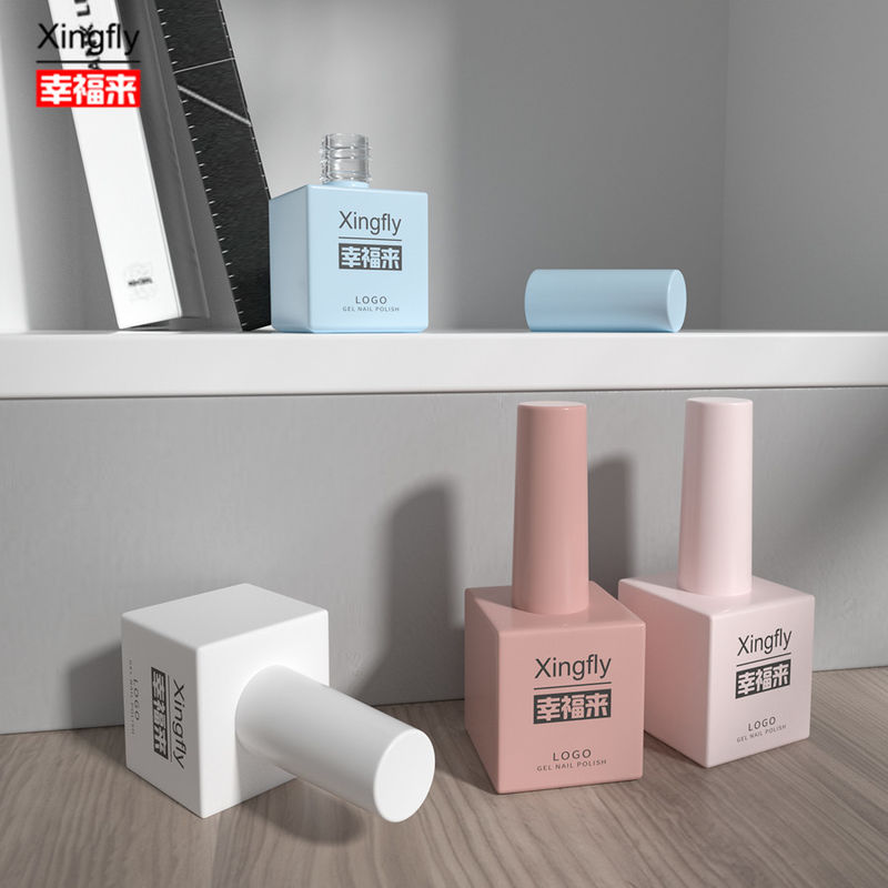 17ml Gel Polish Square Bottle Custom Spray Paint Glass Bottle Surface Uv Nail Polish Bottle