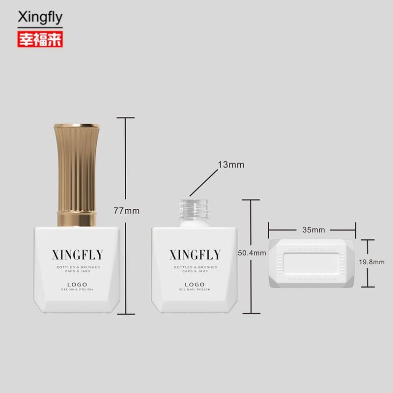 12ml nail Gel Polish Square Bottle Empty Uv Gel Polish Glass Bottle with cap and brush