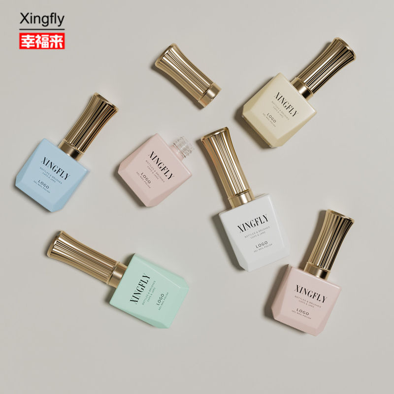 12ml Nail Gel Polish Bottle Customized LOGO empty nail polish bottles with brush Cap