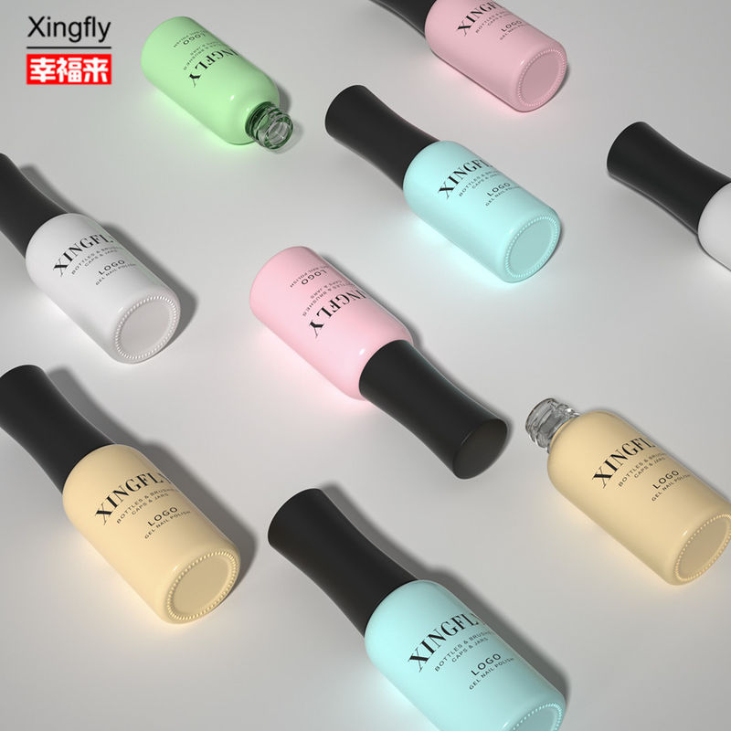 9ml Empty Nail Gel Polish Round Bottle Custom LOGO Nail Reinforced Gel Glass Bottle