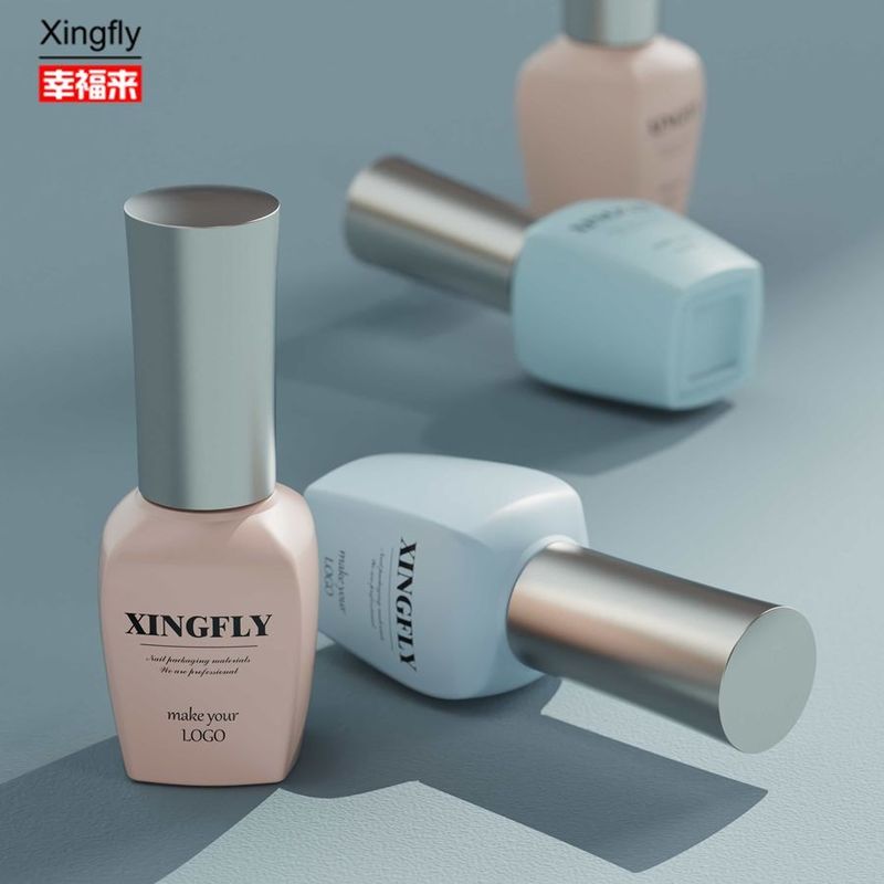 15ml Gel Nail Polish Glass Bottle Custom Design Empty For Nail Polish With Cap And Brush