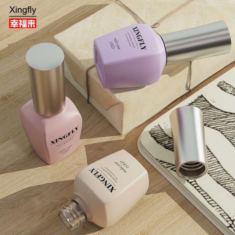 15ml Gel Nail Polish Glass Bottle Custom Design Empty For Nail Polish With Cap And Brush
