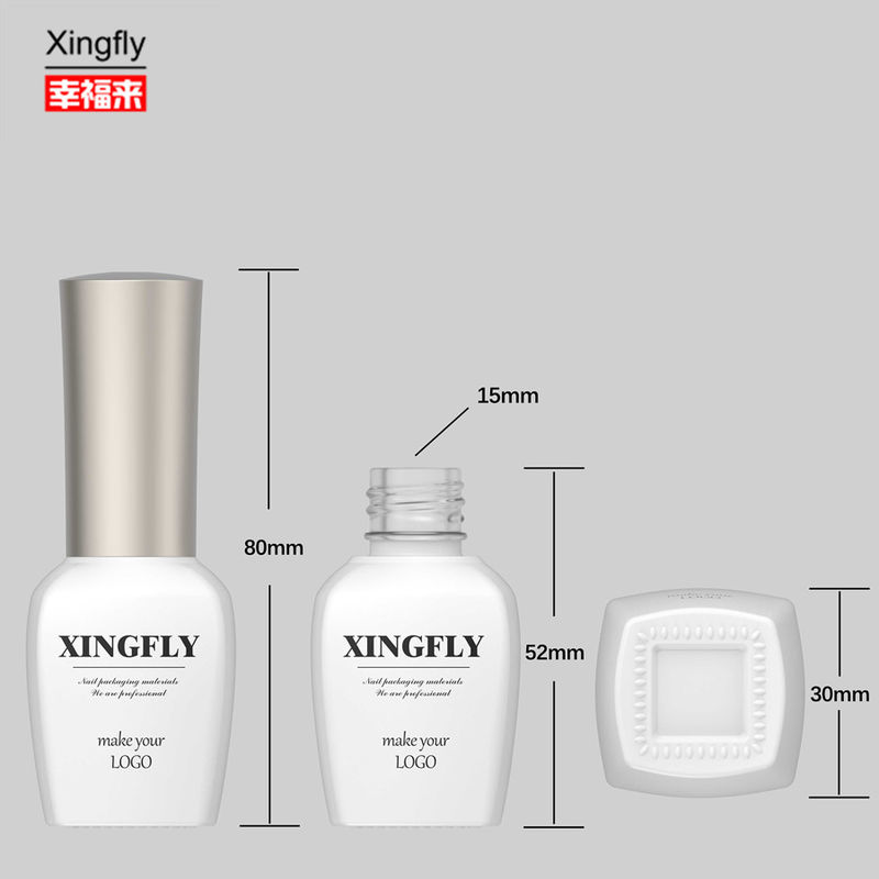 15ml Gel Nail Polish Glass Bottle Custom Design Empty For Nail Polish With Cap And Brush