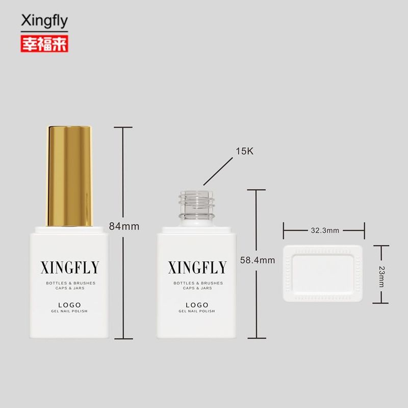 17ml Nail Gel Bottle Custom Cosmetic Large Capacity Nail Polish Oil Empty Glass Bottle