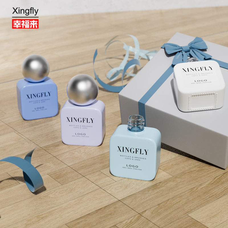 11ml Square Bottle Custom Gel Nail Polish Bottle White Bottle For Gel Polish White