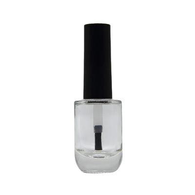 Smooth Surface Round Nail Polish Bottle With Glass Body Material
