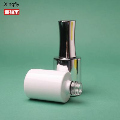 Glass 15ml Nail Polish Bottle Custom Made UV Coating With Brush And Cap