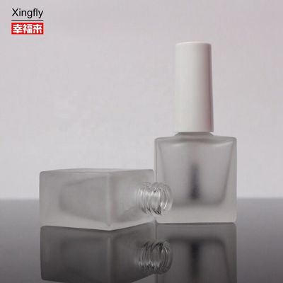 Empty 10ml Gel Nail Polish Bottle OEM Square Glass Bottle With Brush