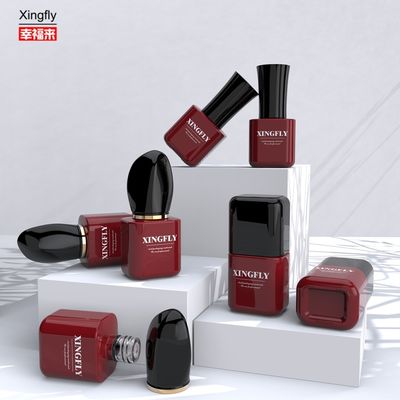 Custom 8ml Unique Clear Empty Gel Glass Gel Nail Polish Bottles with Cap Brush