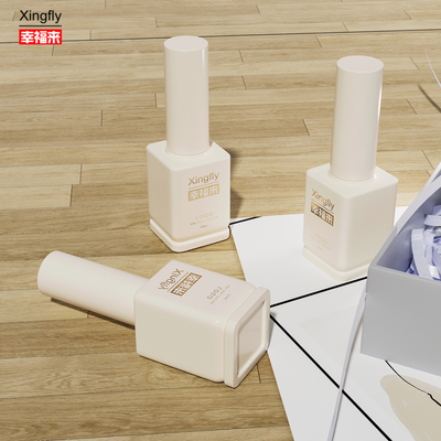 15ml Square Custom Private Label Adhesive Tips Gel Nails Polish OEM Custom Glass Bottle
